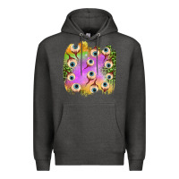Charcoal Heather eyes leopard halloween patch Premium Hoodie - BundleAndBundleShop