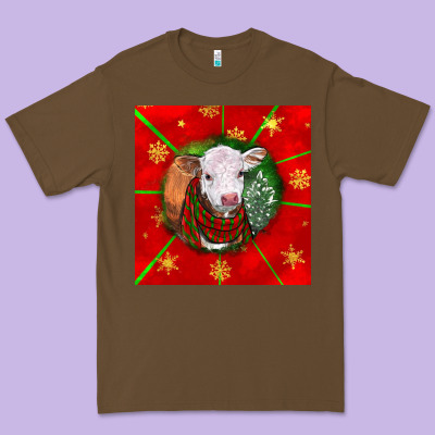 Christmas Hereford Calf Premium Tee Designed By Lillyallendesigns