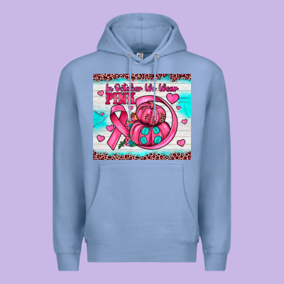 In October We Wear Pink Premium Hoodie Designed By Jahusdesignshop