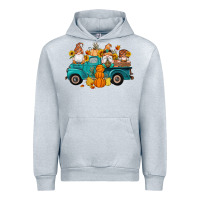 Heather Grey fall gnomes truck pumpkin sunflowers Urban Hoodie - Artiststas