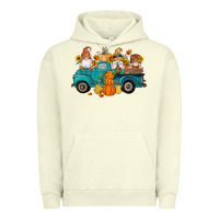 Pigment Pistachio fall gnomes truck pumpkin sunflowers Urban Hoodie - Artiststas