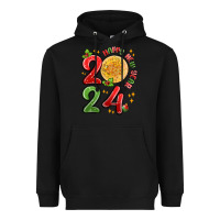 Black happy new year 2024 Heavyweight Hoodie - MaliasSmallBusiness