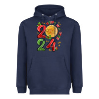 Navy happy new year 2024 Heavyweight Hoodie - MaliasSmallBusiness