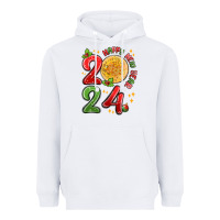 White happy new year 2024 Heavyweight Hoodie - MaliasSmallBusiness