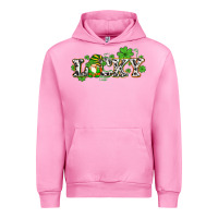 Fuchsia Pink lucky with gnome and  shamrocks Urban Hoodie - AdoDesignShop