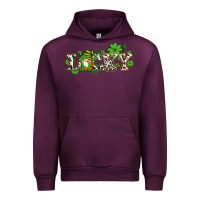 Mauve Wine lucky with gnome and  shamrocks Urban Hoodie - AdoDesignShop