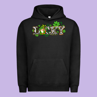 Lucky With Gnome And  Shamrocks Urban Hoodie Designed By Adodesignshop