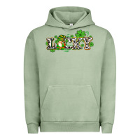 Pigment Oil Green lucky with gnome and  shamrocks Urban Hoodie - AdoDesignShop