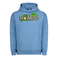 Pigment Pebble Blue lucky with gnome and  shamrocks Urban Hoodie - AdoDesignShop
