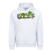 White lucky with gnome and  shamrocks Urban Hoodie - AdoDesignShop