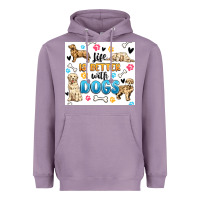 Lavender life is better with dogs Heavyweight Hoodie - MaliasSmallBusiness
