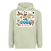 Matcha life is better with dogs Heavyweight Hoodie - MaliasSmallBusiness