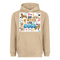 Mushroom life is better with dogs Heavyweight Hoodie - MaliasSmallBusiness