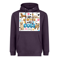 Plum life is better with dogs Heavyweight Hoodie - MaliasSmallBusiness