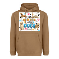 Toasted Coconut life is better with dogs Heavyweight Hoodie - MaliasSmallBusiness