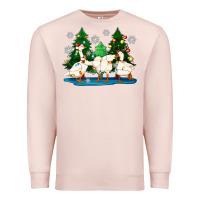 Pale Pink christmas duck Premium Sweatshirt - Zillion Design Studio