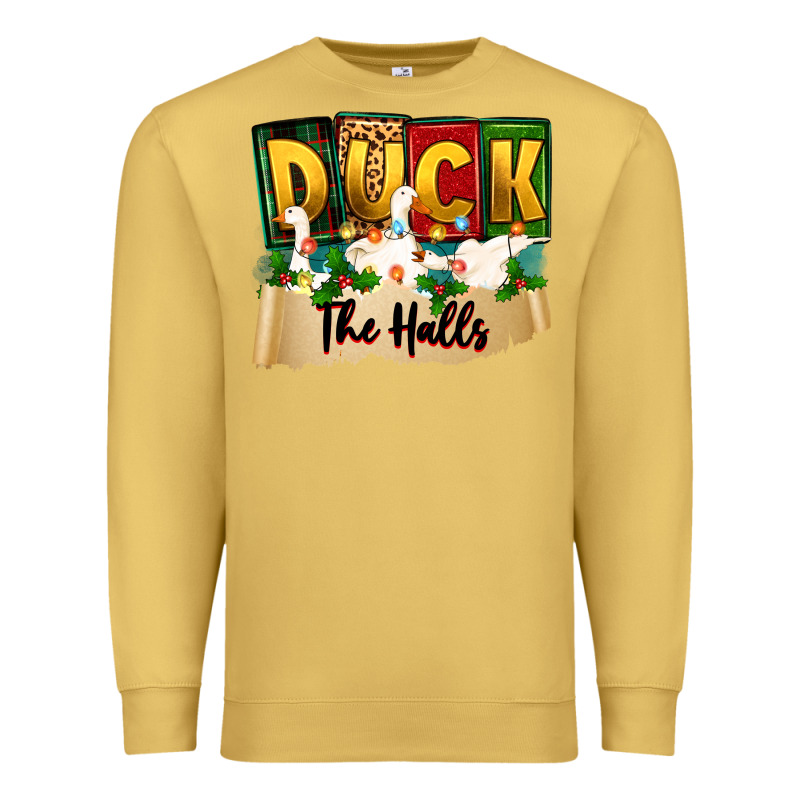 Christmas Duck The Halls Premium Sweatshirt by Zillion Design Studio | Teevron
