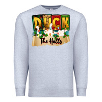 Heather Grey christmas duck the halls Premium Sweatshirt - Zillion Design Studio