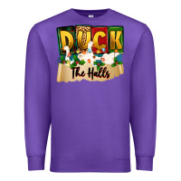 Purple christmas duck the halls Premium Sweatshirt - Zillion Design Studio