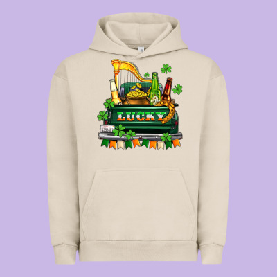 Lucky Truck With Flags And Beers Urban Hoodie Designed By Adodesignshop