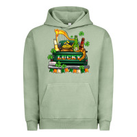 Pigment Oil Green lucky truck with flags and beers Urban Hoodie - AdoDesignShop