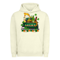 Pigment Pistachio lucky truck with flags and beers Urban Hoodie - AdoDesignShop