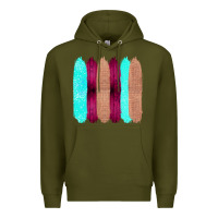 Army Green Colored Farm Life Purple Wood Jute Cyan Glitter Brush Strokes Premium Hoodie - Bettercallsaul