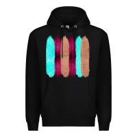 Black Colored Farm Life Purple Wood Jute Cyan Glitter Brush Strokes Premium Hoodie - Bettercallsaul