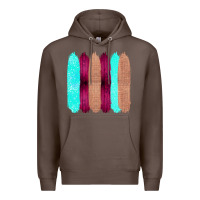 Coffee Colored Farm Life Purple Wood Jute Cyan Glitter Brush Strokes Premium Hoodie - Bettercallsaul