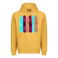 Mustard Colored Farm Life Purple Wood Jute Cyan Glitter Brush Strokes Premium Hoodie - Bettercallsaul