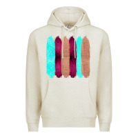 Oatmeal Heather Colored Farm Life Purple Wood Jute Cyan Glitter Brush Strokes Premium Hoodie - Bettercallsaul