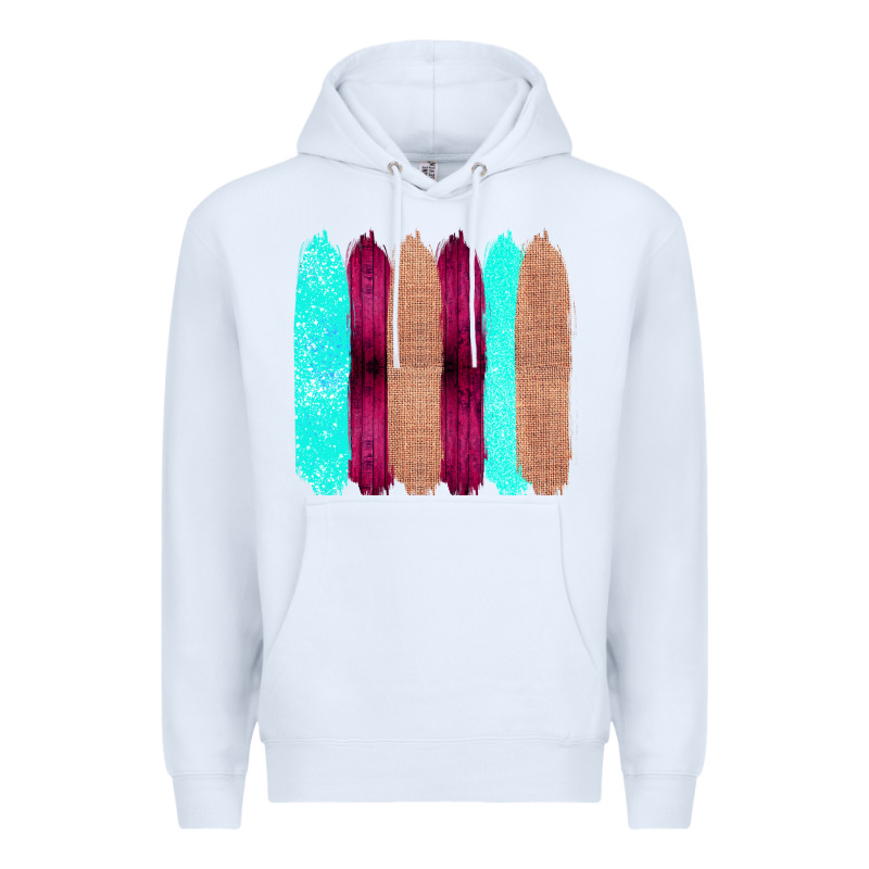 Colored Farm Life Purple Wood Jute Cyan Glitter Brush Strokes Premium Hoodie by Bettercallsaul | Teevron