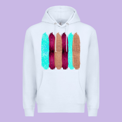 Colored Farm Life Purple Wood Jute Cyan Glitter Brush Strokes Premium Hoodie Designed By Bettercallsaul
