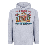 Heather Grey hot girls support their local library Heavyweight Hoodie - MaliasSmallBusiness