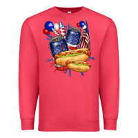 Cardinal hotdog with beers billie wilder Premium Sweatshirt - texasbilliewilder
