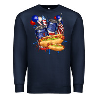 Navy hotdog with beers billie wilder Premium Sweatshirt - texasbilliewilder