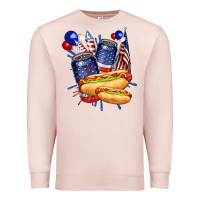 Pale Pink hotdog with beers billie wilder Premium Sweatshirt - texasbilliewilder