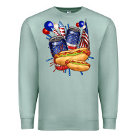 Seafoam hotdog with beers billie wilder Premium Sweatshirt - texasbilliewilder