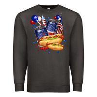 Smoke hotdog with beers billie wilder Premium Sweatshirt - texasbilliewilder