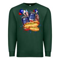 Sports Green hotdog with beers billie wilder Premium Sweatshirt - texasbilliewilder