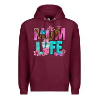 Burgundy mom life Premium Hoodie - AdoDesignShop