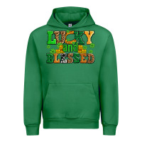 Emerald lucky and blessed with coins and shamrocks Urban Hoodie - AdoDesignShop