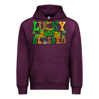 Mauve Wine lucky and blessed with coins and shamrocks Urban Hoodie - AdoDesignShop