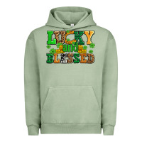 Pigment Oil Green lucky and blessed with coins and shamrocks Urban Hoodie - AdoDesignShop