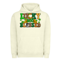 Pigment Pistachio lucky and blessed with coins and shamrocks Urban Hoodie - AdoDesignShop