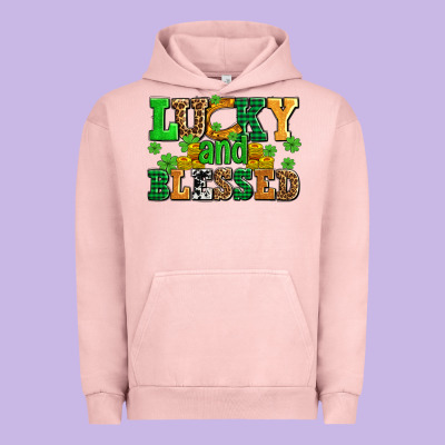 Lucky And Blessed With Coins And Shamrocks Urban Hoodie Designed By Adodesignshop