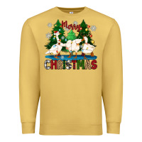 Antique Gold merry christmas duck Premium Sweatshirt - Zillion Design Studio