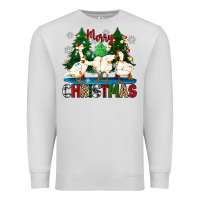 Dove Grey merry christmas duck Premium Sweatshirt - Zillion Design Studio