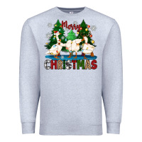 Heather Grey merry christmas duck Premium Sweatshirt - Zillion Design Studio