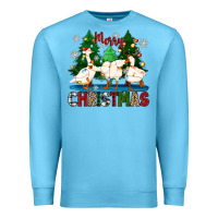 Ocean Blue merry christmas duck Premium Sweatshirt - Zillion Design Studio
